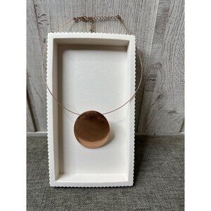 Copper Inspired Disc & Single Wire Necklace Womens Fashion Jewelry